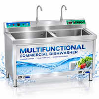 Station de lavage de vaisselle commerciale avec bac à légumes, évier de cuisine en acier inoxydable, fabrication sur mesure