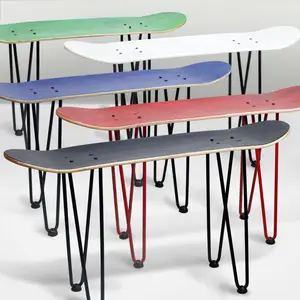 ファッションスケートボードテーブルデスクメタルアイアンテーブル脚屋外スケートボードチェアクリエイティブスケートボードデコレーション