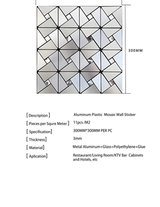 Revêtement mural en mosaïque en aluminium composite brillant facile à installer en PVC, flexible, auto-adhésif, mosaïque murale, autocollant mural en mosaïque - Product Image 3