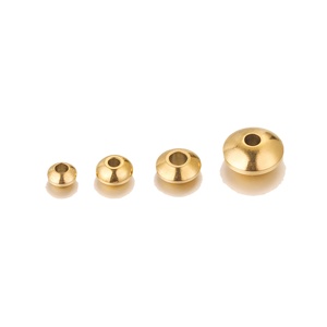 Perles entretoises rondes 4mm 5mm 6mm |   Perles de positionnement en acier inoxydable plaqué or PVD 18 carats pour la création de bijoux DIY (bracelets, colliers) - Product Image 5