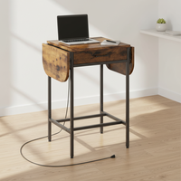 Table à manger moderne OEM carrée pliable avec prise électrique, design extensible à rabat et tiroir de rangement