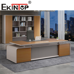 Ekintop Modular Custom Factory Custom High-end Diseño moderno en forma de L <span class=keywords><strong>Director</strong></span> Manager CEO Boss Desk - Product Image 4