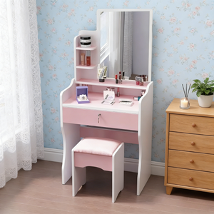 Tocador de Maquillaje Moderno y Minimalista de Madera de Pino con Espejo de Pie, Diseño Ecológico y Duradero para Dormitorio - Product Image 5