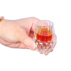 Verre à dégustation de whisky miniature de 20 ml avec base en or 24 carats, gobelets à shot avec motif diamant en relief - Product Image 6