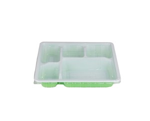 (LXD-024)Disposable five-compartment large box takeaway box with OPS lid wholesale plastic packaging box food container