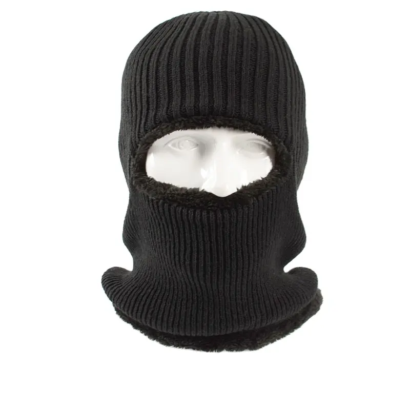 Winter Knitted Hat Men Women Mask Scarf Skullies Beanies Hat For Men Warm Soft Fur Wool Cap Hats