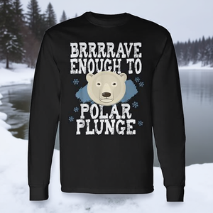 T-shirt à manches longues Polar Bear Plunge, design humoristique pour événements aquatiques - Product Image 3