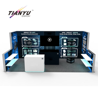 10x20 Fashion Led Lightbox Rétro-éclairé Stand De Salon Produit Affichage Personnalisé Stand D'exposition Stand Mural avec Étagères