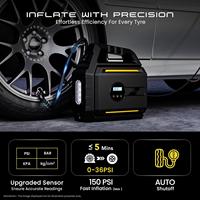 Démarreur de secours HF5501 avec gonfleur de pneus, compresseur d'air portable à écran LCD, batterie externe et gonfleur de voiture avec LED haute luminosité
