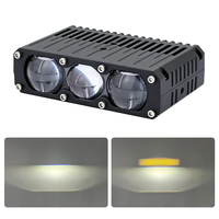 Luz LED para Parrilla JHS de 3 Lentes, Sin Errores Canbus, Focos LED Blancos y Amarillos con Solenoide, Impermeables, para Motocicleta, SUV, Todoterreno