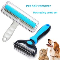 Ensemble de peignes et brosses démêlants pour animaux de compagnie, outil de suppression des poils pour chats et chiens