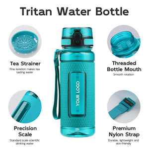 UZSPACE vente en gros 800ML plastique sans BPA réutilisable de haute qualité usine personnalisée pas cher bouteilles d'eau voyage randonnée avec filtre - Product Image 2