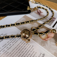 Coque de luxe avec chaîne en losanges à lanière pour collier et Bracelet, pour iPhone 11, 12, 13 Pro, Max, XR plus, avec boule dorée ajustable