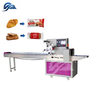 Travesseiro horizontal automático para alimentos, bolinhas para pão vegeable, máquina de embalagem de chocolate com nitrogênio