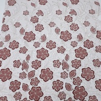 Tissu en velours extensible écologique avec dentelle florale en tulle à paillettes pour la confection de robes de soirée