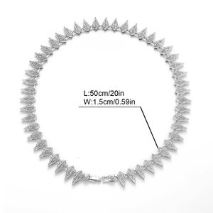 Nuevo diseño puntiagudo cadena cubana Espinosa con gargantilla de Miami con diamantes de imitación, accesorio brillante de Hip hop para <span class=keywords><strong>discotecas</strong></span>, fiestas - Product Image 3
