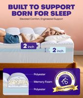 Taie d'oreiller double couche Queen Size Orthopédique Refroidissement Gel froid Viscoélastique Mousse à mémoire de forme Surmatelas de lit doux Couvre-matelas