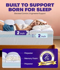 Doppio strato cuscino Top Queen Size <span class=keywords><strong>ortopedico</strong></span> raffreddamento freddo Gel viscoelastico Memory Foam materassi Topper morbido letto materasso - Product Image 2