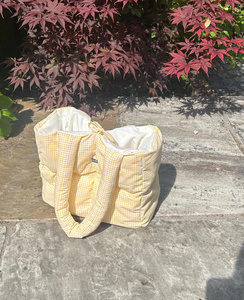 Sac fourre-tout matelassé en <span class=keywords><strong>vichy</strong></span> moelleux, sac <span class=keywords><strong>à</strong></span> bandoulière matelassé effet nuage, grande capacité, pour femme, idéal pour le shopping - Product Image 1