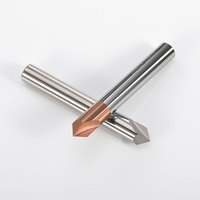Herramienta de biselado de carburo de tungsteno HANDERK, fresa de 2 flautas, fresa de extremo de chaflán con revestimiento para herramienta CNC