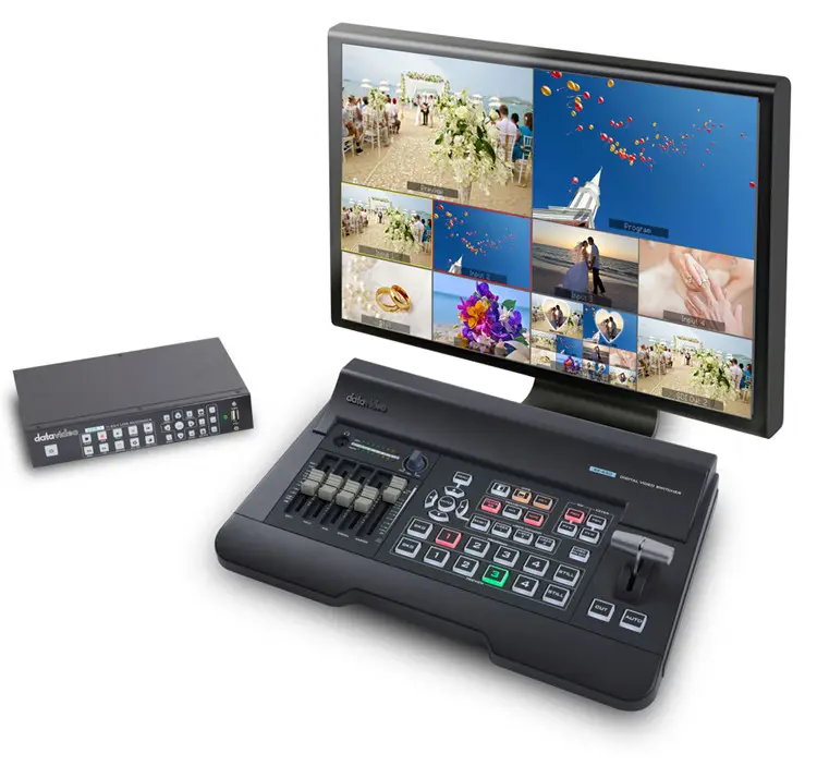 Datavideo SE-650 7-चैनल वीडियो स्विचर 4 में 3-बाहर उच्च-परिभाषा स्विचर 4-Way वीडियो निर्देशित HD एम आई/SDI इनपुट आउटपुट
