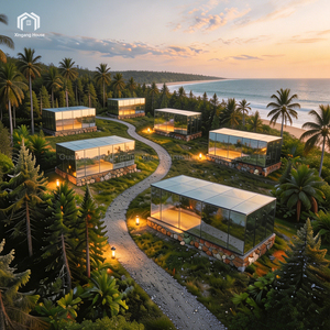 <span class=keywords><strong>Casa</strong></span> Prefabbricata Ecologica per Turismo Mobile, Lussuosa Cabina Moderna in Acciaio e Vetro con Veranda a Specchio per Hotel - Product Image 1