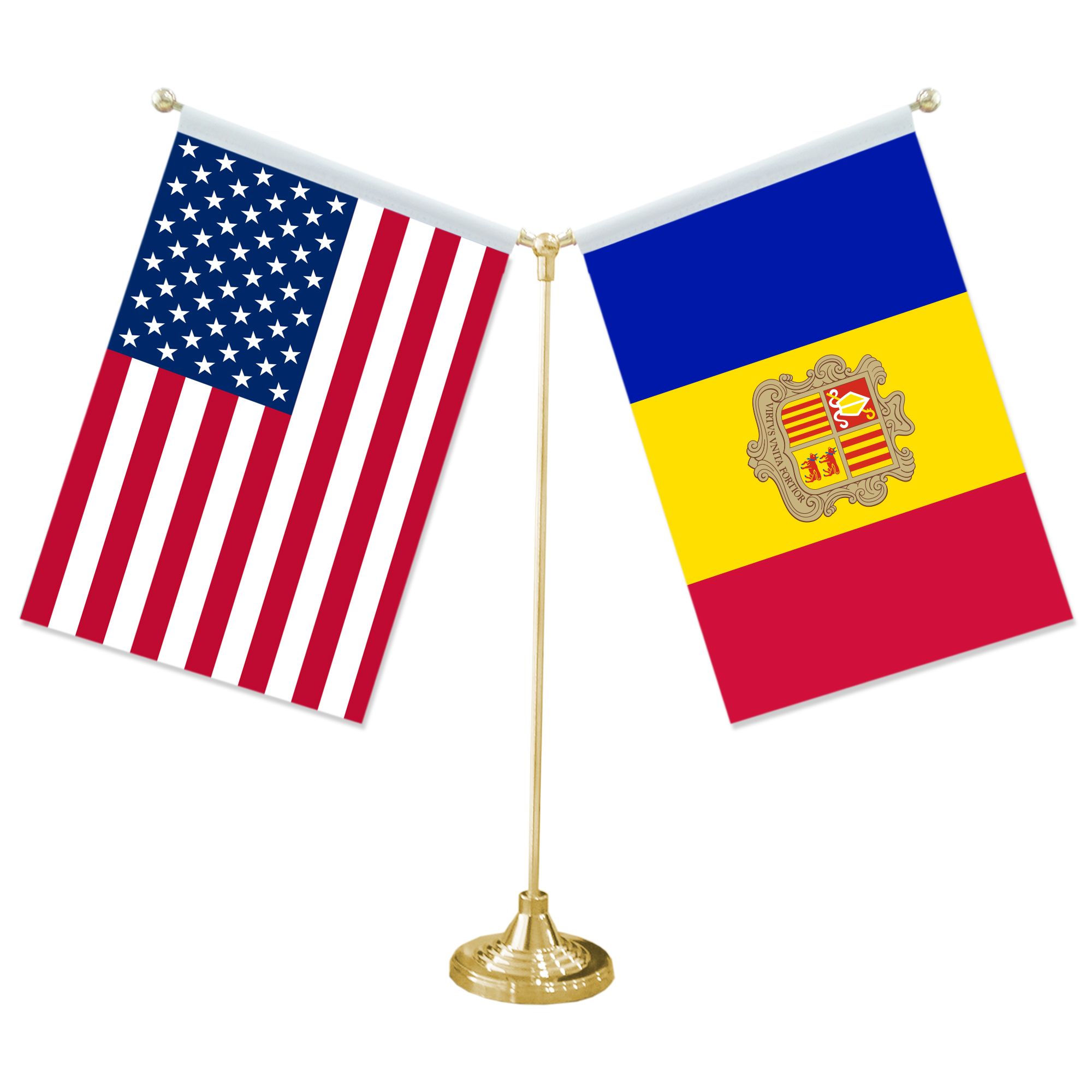 Drapeau des États-Unis et d'Andorre