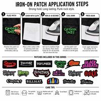 Parches bordados termoadhesivos y para coser, con diseños de banda de música, logotipos de rock, metal, punk, texto, góticos, divertidos, de paz y coexistencia
