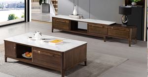 <span class=keywords><strong>Mesa</strong></span> de Centro Marrón para Sala de Estar, Muebles Modernos de Diseño de Lujo, <span class=keywords><strong>Mesa</strong></span> Portátil con Soporte para TV y Chimenea - Product Image 6