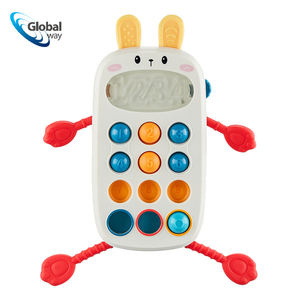 Téléphone jouet pour bébé, jouet à tirer en <span class=keywords><strong>silicone</strong></span> souple pour développer la motricité fine, jouet <span class=keywords><strong>de</strong></span> <span class=keywords><strong>dentition</strong></span> pour nourrissons, motifs lapin/girafe - Product Image 1