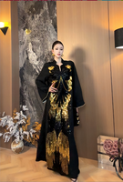 Robes Abaya Musulmanes Inde Turquie pour Femmes, Robe de Soirée Élégante avec Diamants, Robe de Mariage, Robe de Soirée en Dentelle et Paillettes, Abaya Marocaine, Caftan