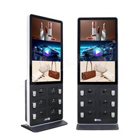Kiosco Interactivo con Pantalla Táctil Android 4G de 49/55 Pulgadas para Interiores, Estación de Carga para Celulares con Casillero con Código PIN