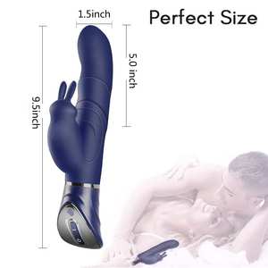 Grosir Pabrik Vibrator Klitoris 2 in 1 Silikon Tahan Air Pemijat Klitoris Mainan Seks Vibrator G-spot Orgasme Vibrator Kelinci - Product Image 4
