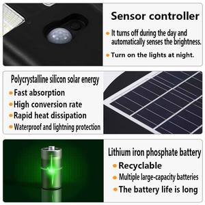 Lámpara <span class=keywords><strong>Solar</strong></span> Exterior Impermeable Jortan ABS Ip66 de 600w 800w, Farola <span class=keywords><strong>Solar</strong></span> LED Integrada Todo en Uno - Product Image 4