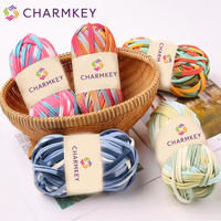 100% Fancy Yarn Cotton Polyester Knitting t Shirt Yarn Roll Yarn for Crochet Handbags