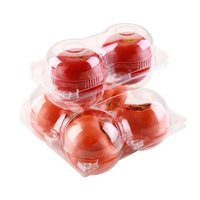 Boîte d'emballage transparente en PET jetable avec couvercle articulé pour fruits (pommes, oranges, grenades, poires, kiwis)