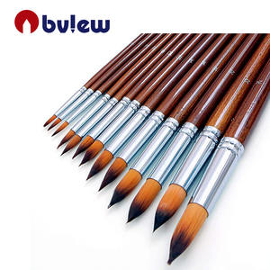 Ensemble de pinceaux à <span class=keywords><strong>aquarelle</strong></span> pour artistes Bview <span class=keywords><strong>Art</strong></span>, 13 pièces, pointe ronde, poils en nylon doux anti-chute, manche long en bois - Product Image 6