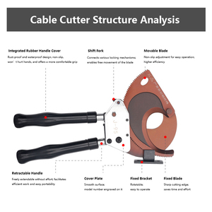 रैचेट केबल कटर J40 J52 j75 j75 J100 मैनुअल गियर स्टील स्ट्रैंड वायर कटर केबल - Product Image 2