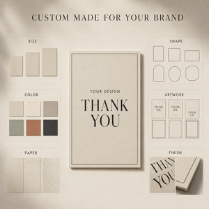Biglietto di ringraziamento moderno Boho color Morandi con bordo sottile, slogan personalizzato per piccole imprese e confezioni retail - Product Image 6