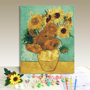 Kit de Pintura por Números Personalizado con Diseño Floral Moderno y Ecológico, Kits Cuadrados Enmarcados para Adultos y Niños, Regalo - Product Image 1