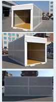 Garage de jardin de luxe démontable en conteneur à montage rapide avec porte à roulettes