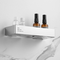 Étagère de douche murale en acier inoxydable SUS304 sans perçage avec fentes de drainage pour shampoing et savon
