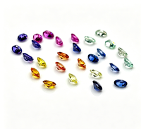 Agate synthétique ovale 3x4 mm style arc-en-ciel pour sertissage de bagues, pierres précieuses en vrac pour fabrication de bijoux et montage