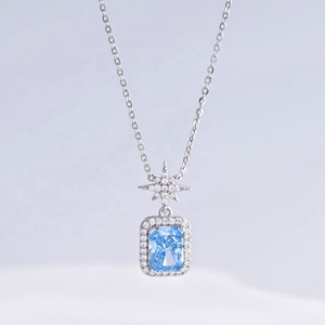 Precio de fábrica, collar de plata de ley 925 con incrustaciones de circonitas, regalo elegante, colgante de corazón colorido con circonitas para mujer - Product Image 1