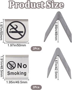 Cartelli Personalizzabili in Acciaio Inox con Avvertimento Fumo Proibito per Ristoranti/Uffici/Hotel - Product Image 2
