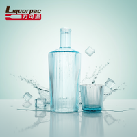 Bouteille à spiritueux en verre moderne et écologique avec bouchon à vis 375ml/750ml Forme tendance pour whisky, vodka, gin et alcool premium