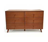 Commode en bois à 6 tiroirs pour hôtel, style Mid-Century Modern, meuble de rangement – Fournisseur d'usine