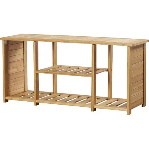 Bamboo boots and shoes Storage rack bench cabinet