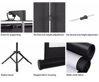 Écran de projection pour projecteur Telon de 70 pouces de haute qualité Écran de projection portable pour trépied avec blanc mat pour l'extérieur et l'intérieur
