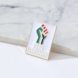 Fabricante de insignias, alfileres de solapa personalizados, alfileres de solapa de esmalte duro chapado en oro, alfiler de esmalte suave con bandera de Palestina personalizado - Product Image 5